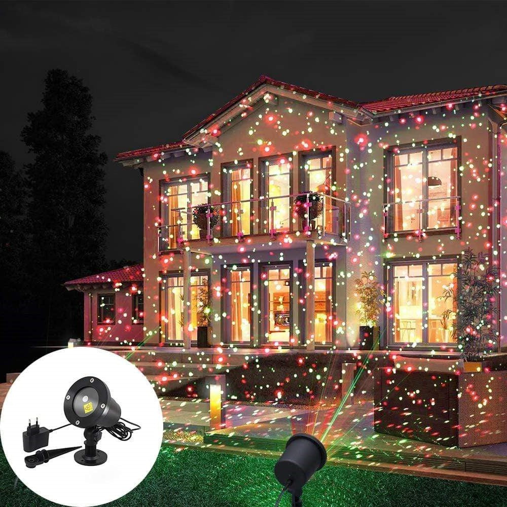 Weihnachts-LED-Laserprojektor mit 1000 roten & grünen LEDs, Fernbedienung & wetterfest
