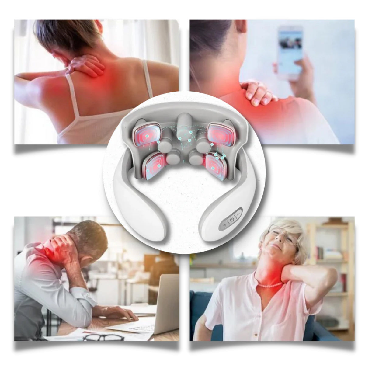 Shiatsu Nacken- und Rückenmassagegerät mit 6 Modi, wiederaufladbar, tragbar, Tiefengewebsmassage für Schultern & oberen Rücken