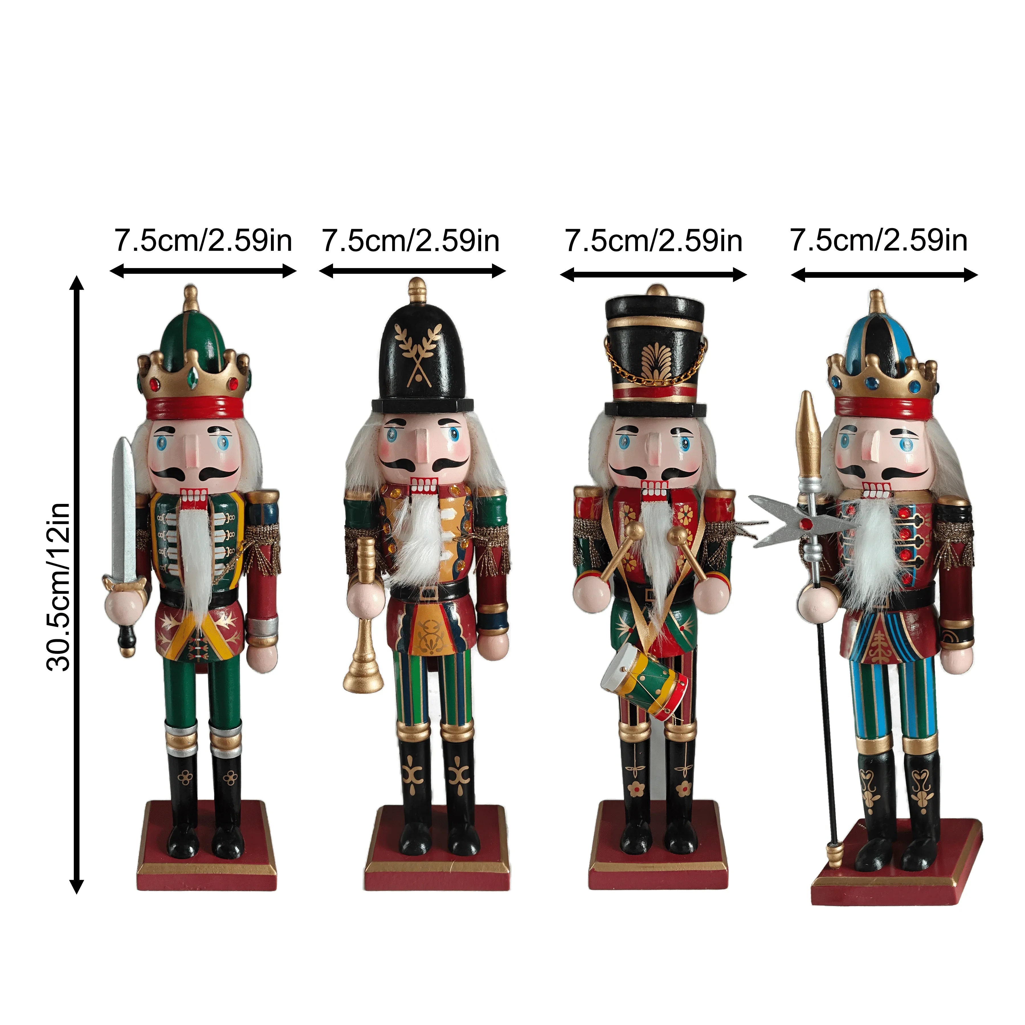 Nussknackerfigur | Klassische Weihnachtsdekoration aus Harz