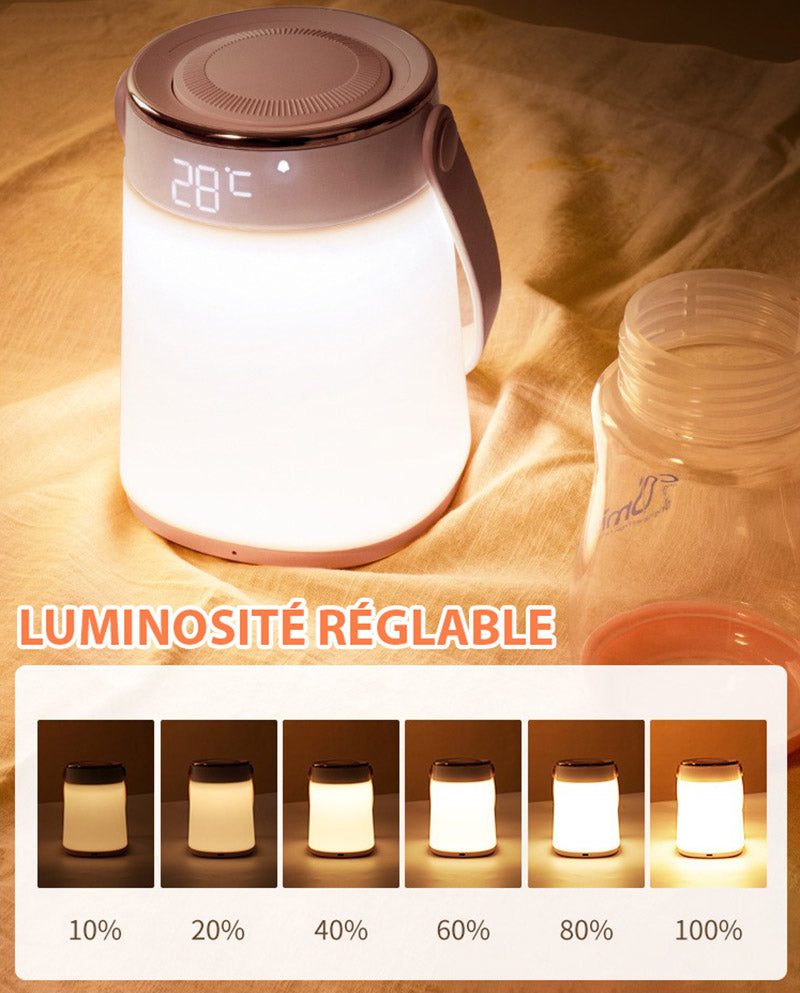 LED-Nachtlicht mit Fernbedienung für Babys - Uhrzeit- und Temperaturanzeige