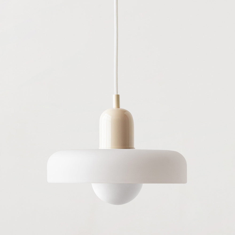 Bauhaus Pendelleuchte aus Farbglas