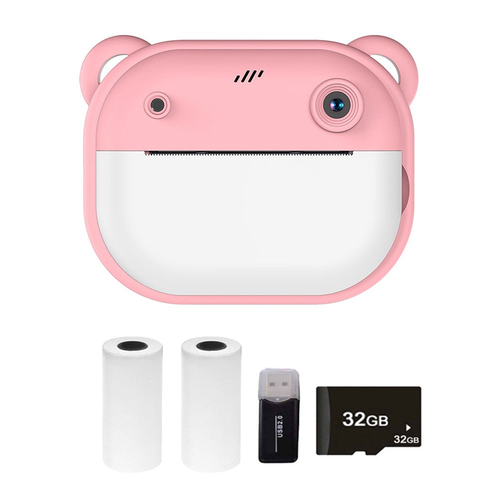 1080P Kinder Digitalkamera mit Thermodruck, 2,4-Zoll IPS-Bildschirm, Selfie & Video, Autofokus, inklusive 2 Druckpapierrollen