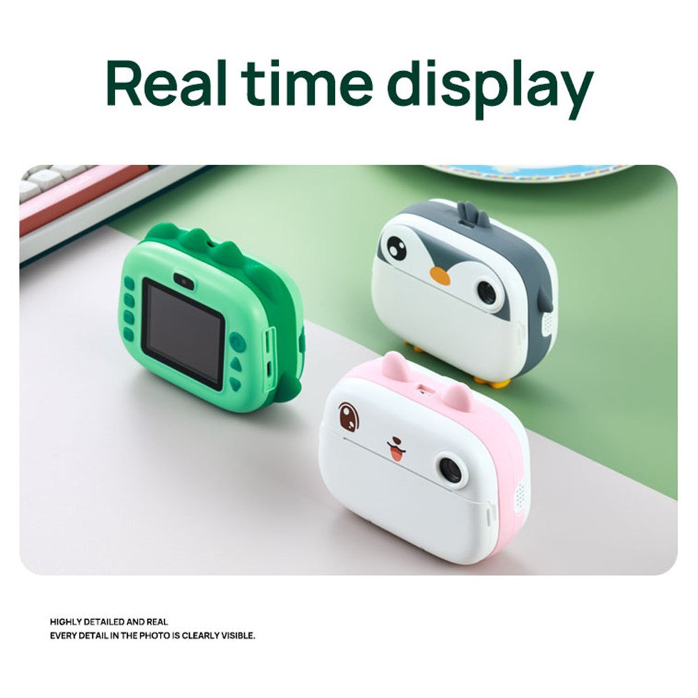 Sofort Kinderkamera mit Thermodrucker, 2.4 Dualscreen, Timer, 1080P Video, tintenloser Druck + 3 Papierrollen
