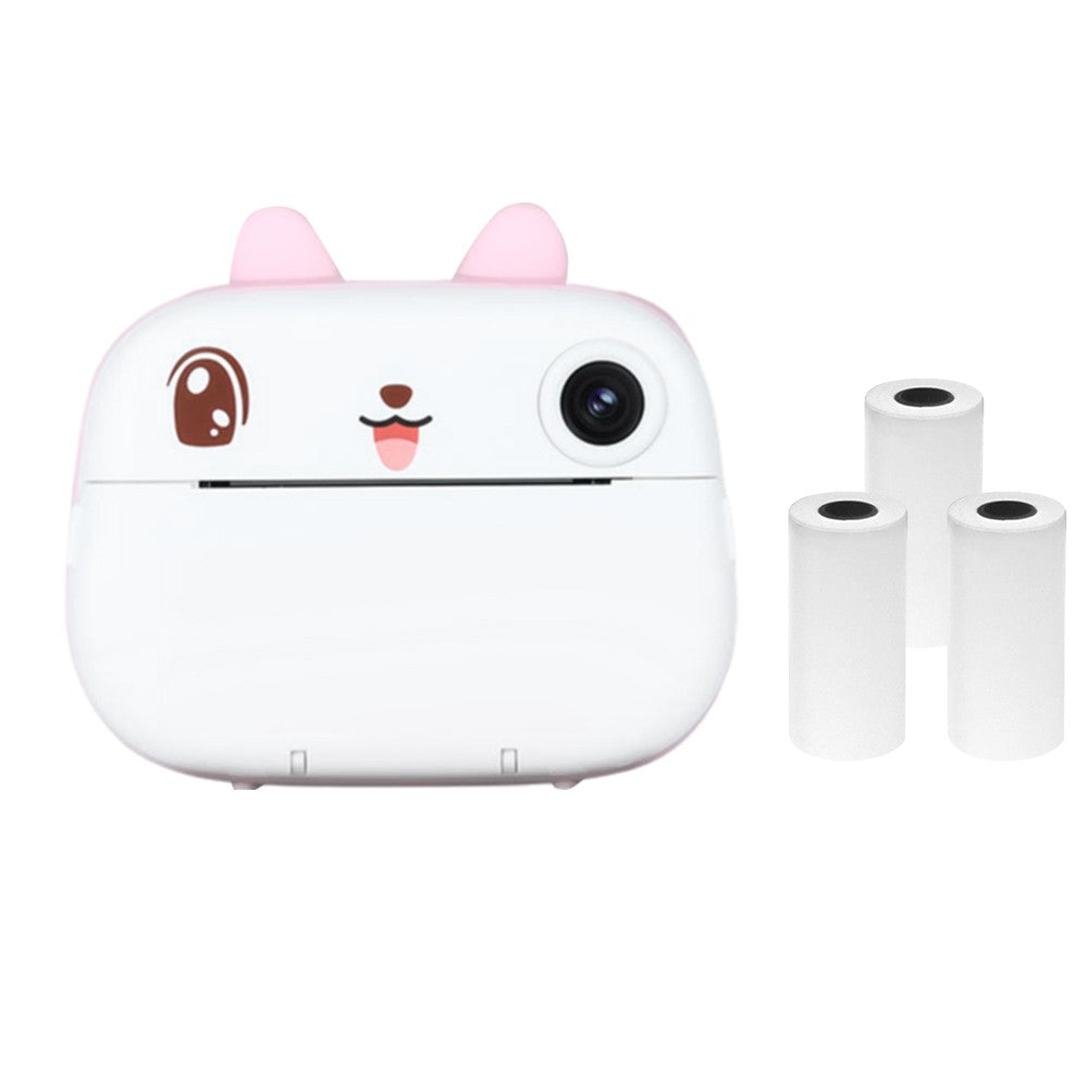 Sofort Kinderkamera mit Thermodrucker, 2.4 Dualscreen, Timer, 1080P Video, tintenloser Druck + 3 Papierrollen