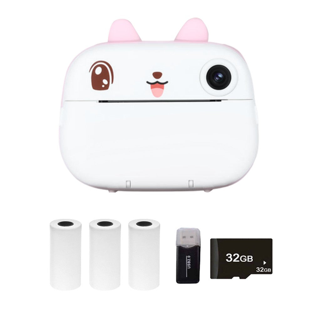 Sofort Kinderkamera mit Thermodrucker, 2.4 Dualscreen, Timer, 1080P Video, tintenloser Druck + 3 Papierrollen