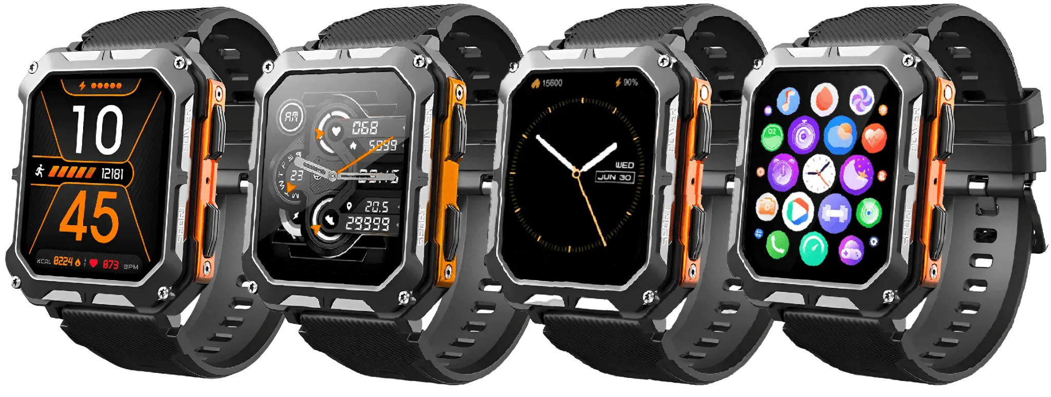 Robuste Smartwatch für Herren mit Fitness-Tracker