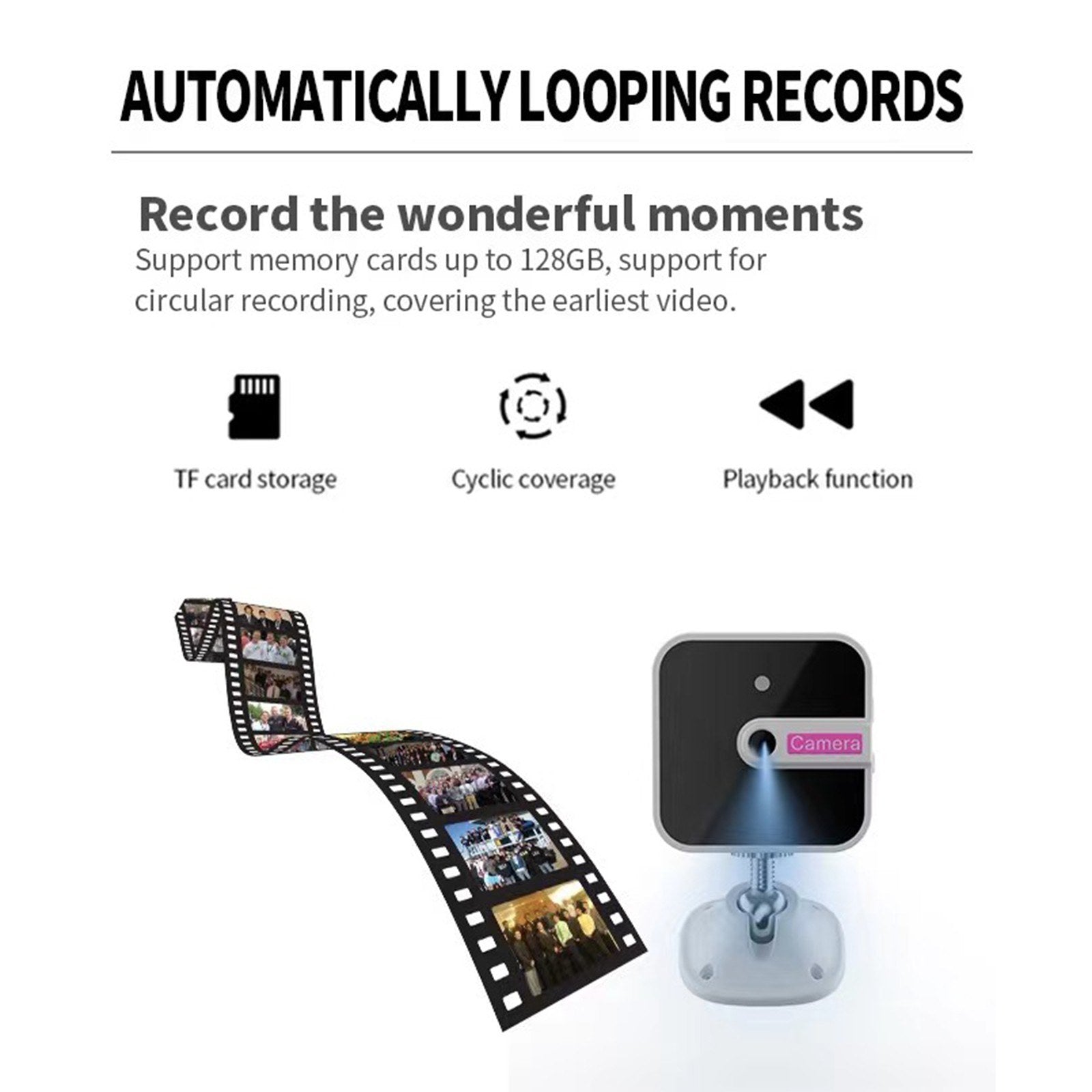 Mini Smart Home Sicherheitskamera A13 - 1080P HD Kabellos, Fernsteuerung, Menschenerkennung