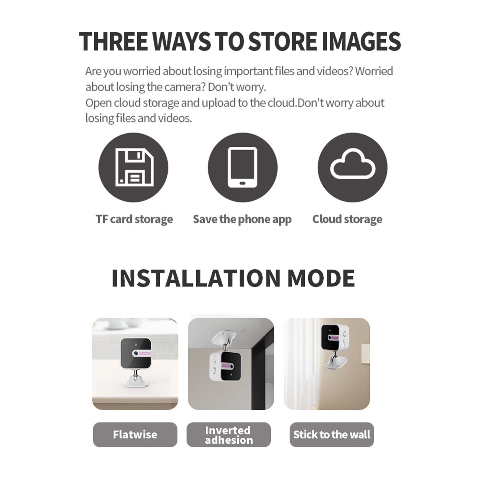 Mini Smart Home Sicherheitskamera A13 - 1080P HD Kabellos, Fernsteuerung, Menschenerkennung