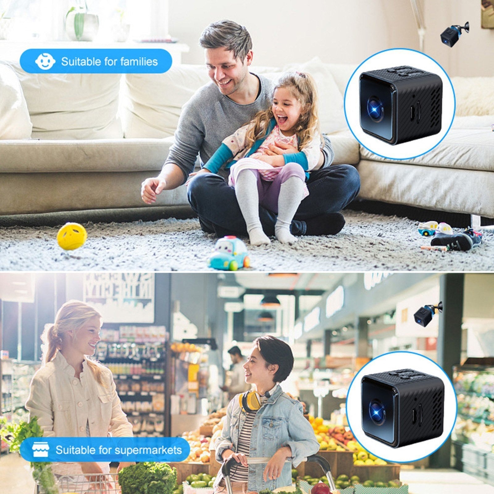X2 Mini Smart-Sicherheitskamera - Drahtlose 1080P HD-Überwachung mit Nachtsicht