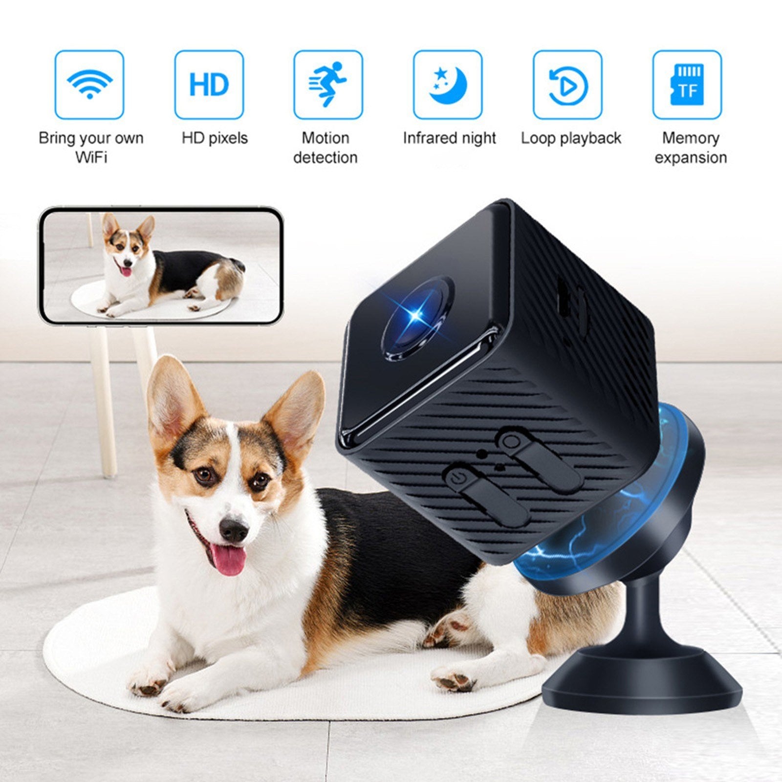 X2 Mini Smart-Sicherheitskamera - Drahtlose 1080P HD-Überwachung mit Nachtsicht