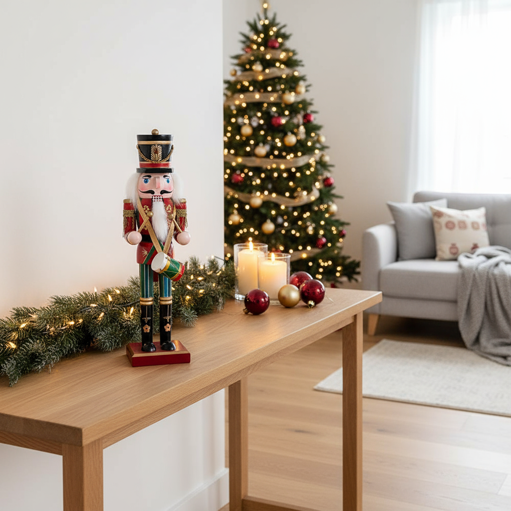 Nussknackerfigur | Klassische Weihnachtsdekoration aus Harz