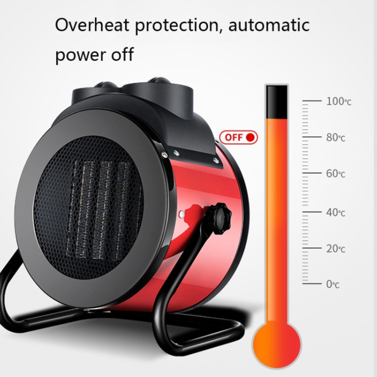 Tragbarer elektrischer Heizlüfter 1500W mit 3 Heizstufen, Überhitzungsschutz, leise & verstellbar – ideal für Schlafzimmer, Büro & Garage