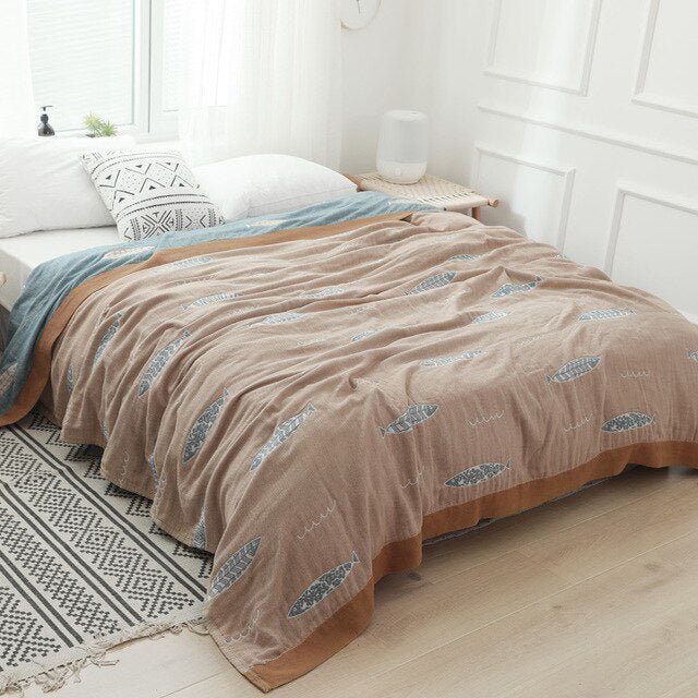 Premium-Baumwolldecke Beige | Elegante Wolldecke für Zuhause