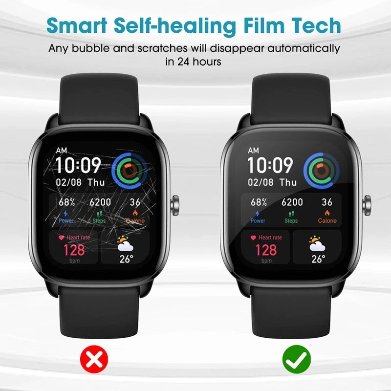 Klare Bildschirmschutzfolien für HealthGuard Glukose Smartwatch - 4 Stück
