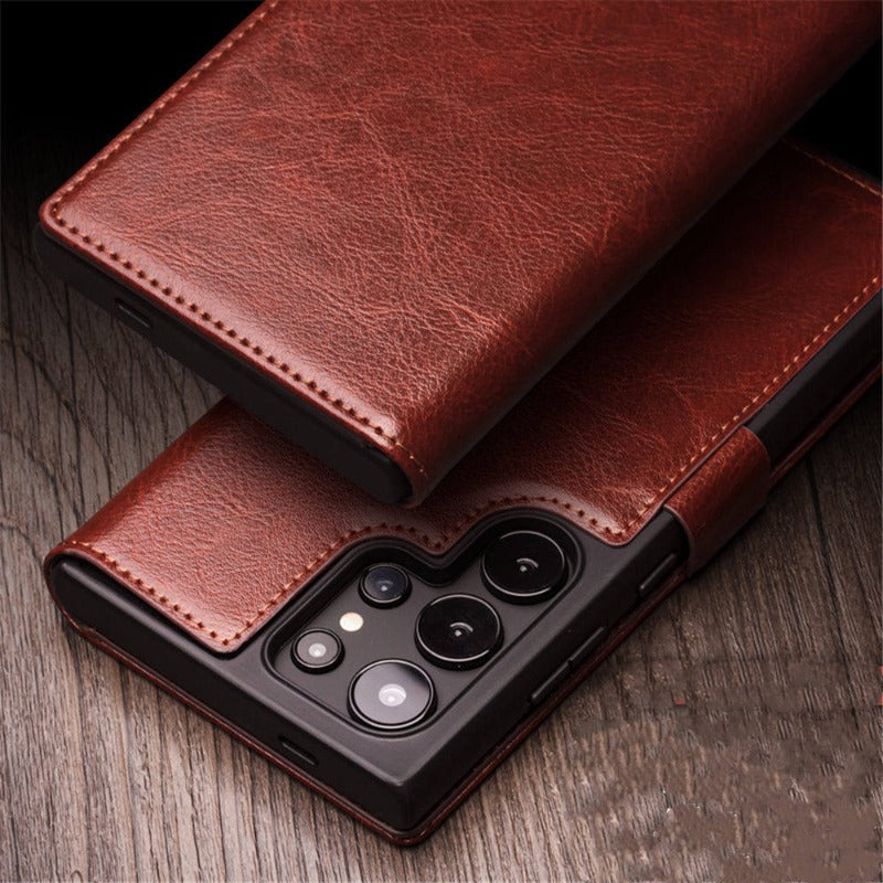 Leder Geldbörse mit Kartenfach Magnetverschluss Klapphandytasche für Samsung Galaxy S25