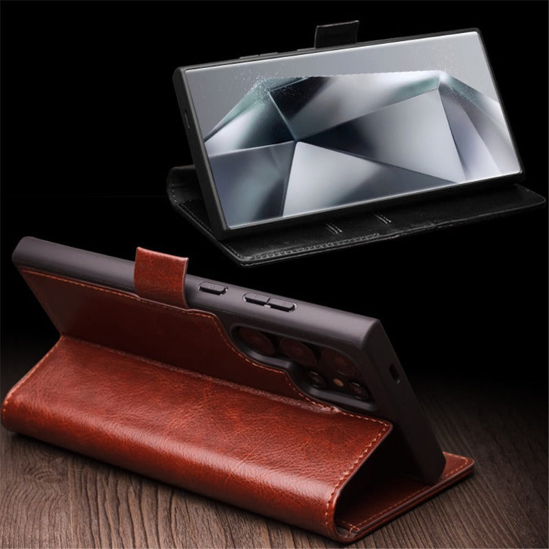 Leder Geldbörse mit Kartenfach Magnetverschluss Klapphandytasche für Samsung Galaxy S25