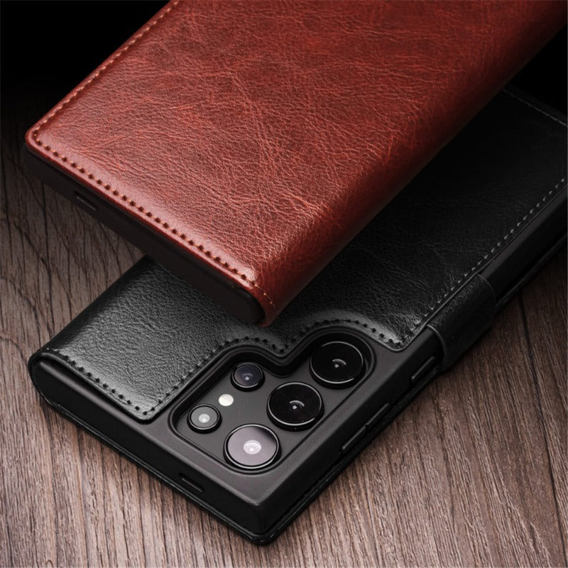 Leder Geldbörse mit Kartenfach Magnetverschluss Klapphandytasche für Samsung Galaxy S25
