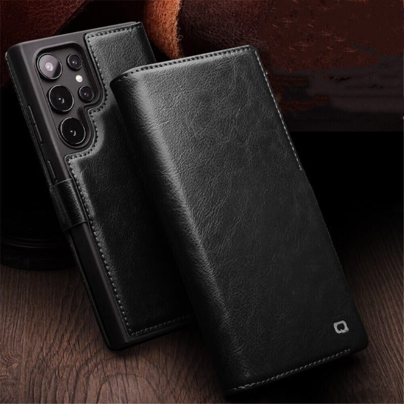 Leder Geldbörse mit Kartenfach Magnetverschluss Klapphandytasche für Samsung Galaxy S25