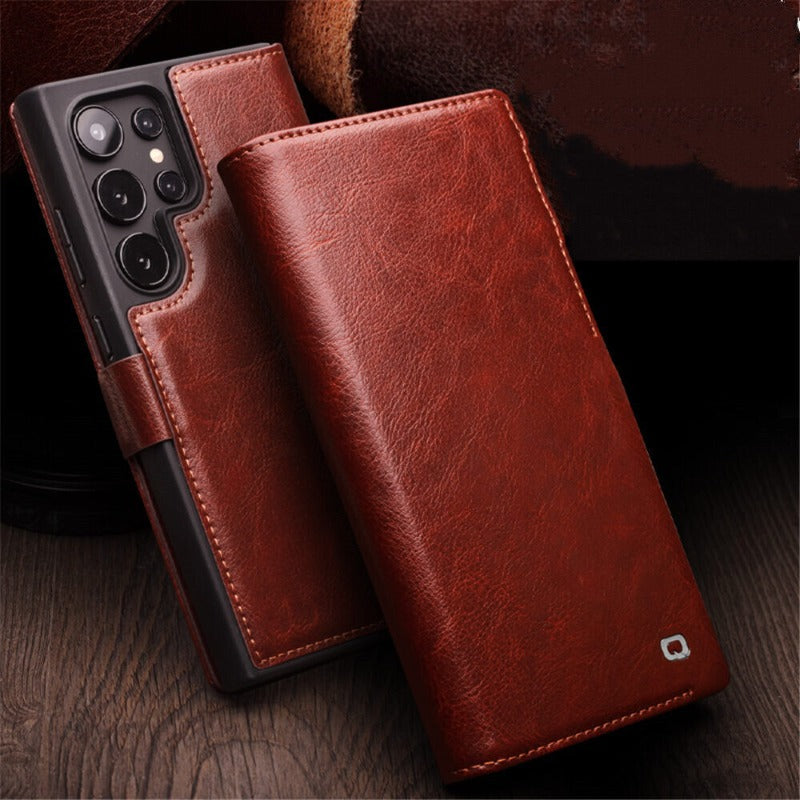 Leder Geldbörse mit Kartenfach Magnetverschluss Klapphandytasche für Samsung Galaxy S25