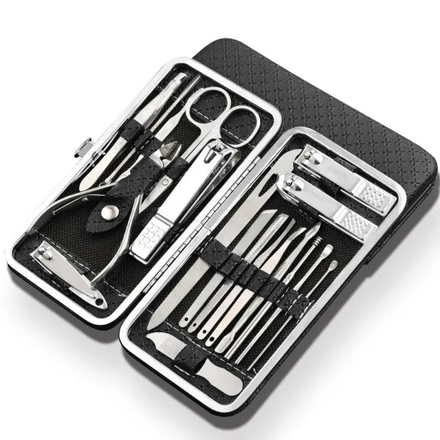 LuxeTools - Professionelles 19-teiliges Edelstahl-Nagelkniperset