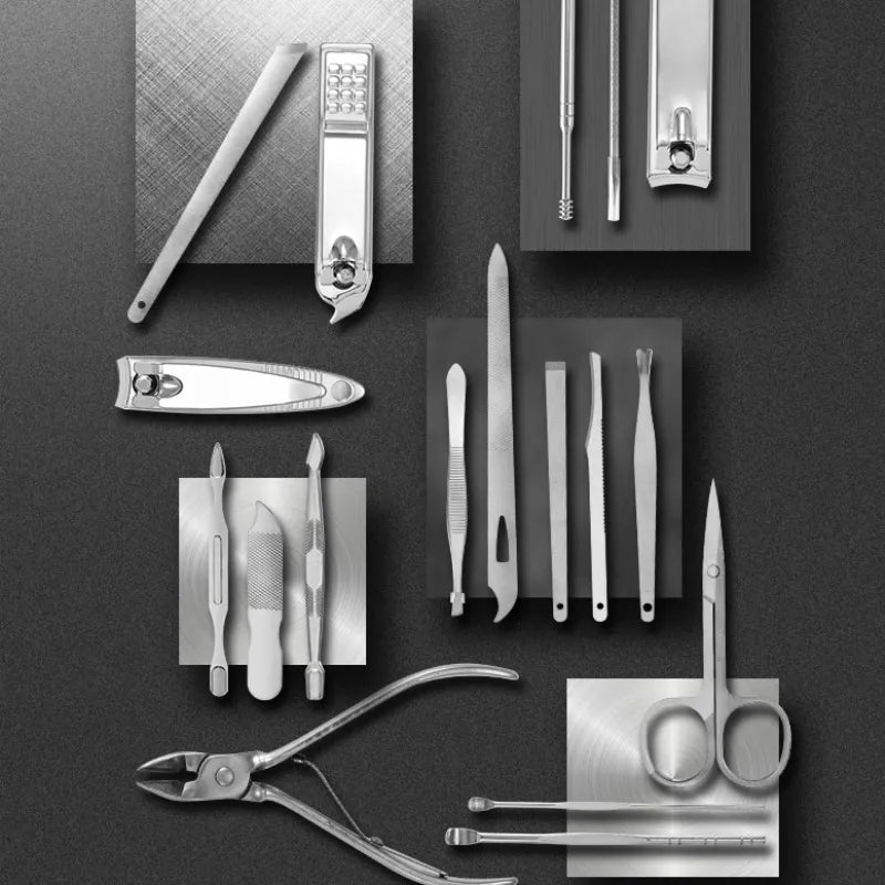 LuxeTools - Professionelles 19-teiliges Edelstahl-Nagelkniperset