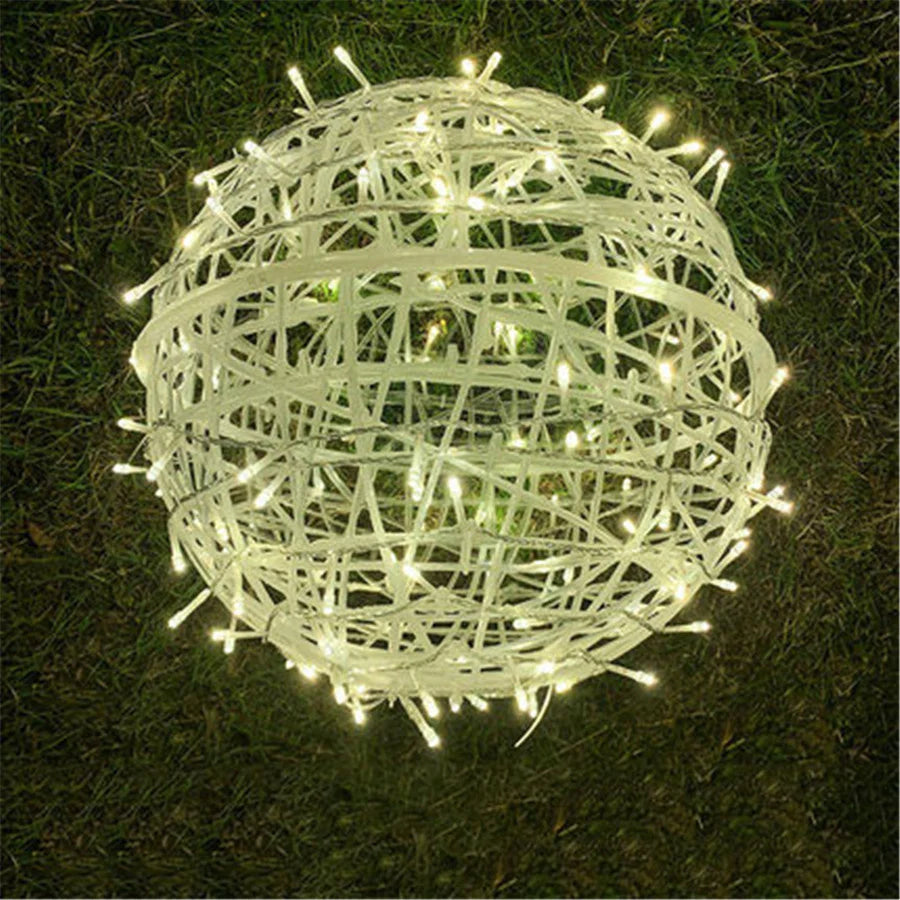 Rattanball Lichterkette | LED Außenbeleuchtung Warmweiß