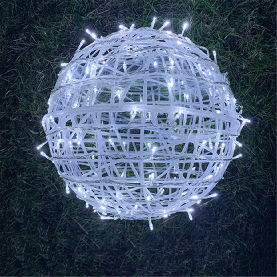 Rattanball Lichterkette | LED Außenbeleuchtung Warmweiß