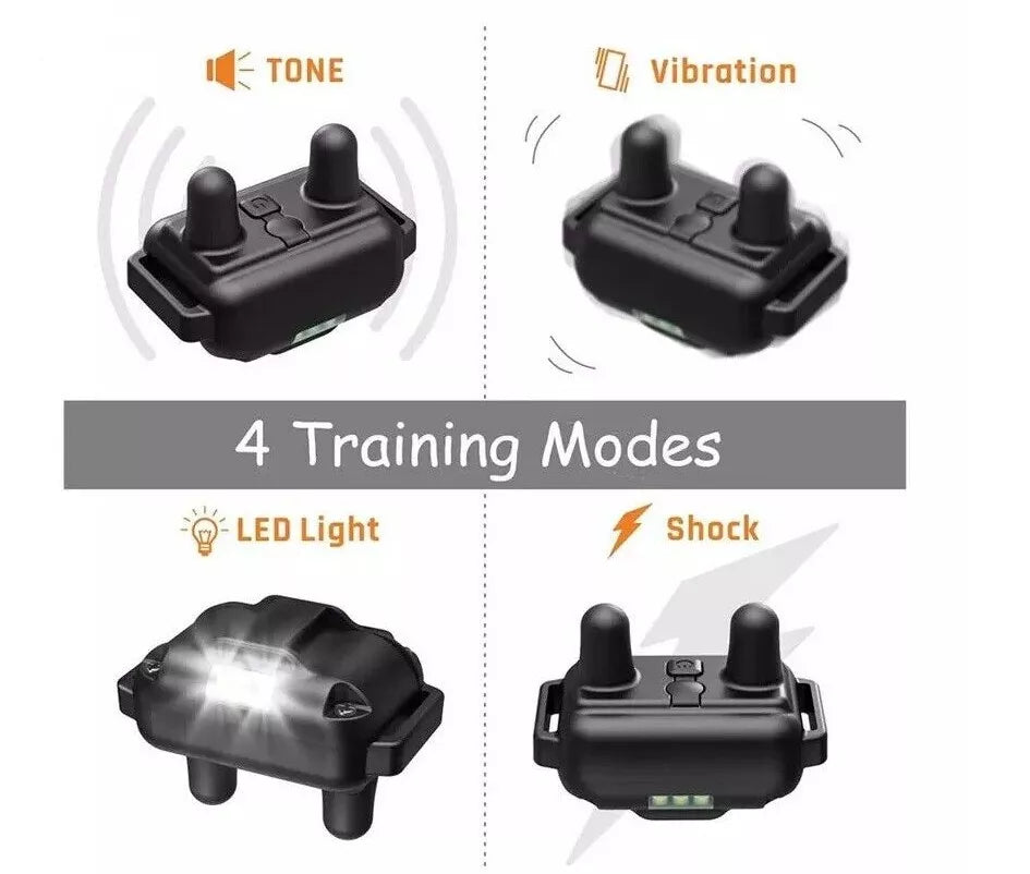 800m Elektronische Hundetrainingshalsband Wasserdicht Pet Fernbedienung Wiederaufladbare Trainingshalsband mit Shock Vibration Sound