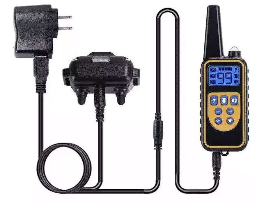 800m Elektronische Hundetrainingshalsband Wasserdicht Pet Fernbedienung Wiederaufladbare Trainingshalsband mit Shock Vibration Sound