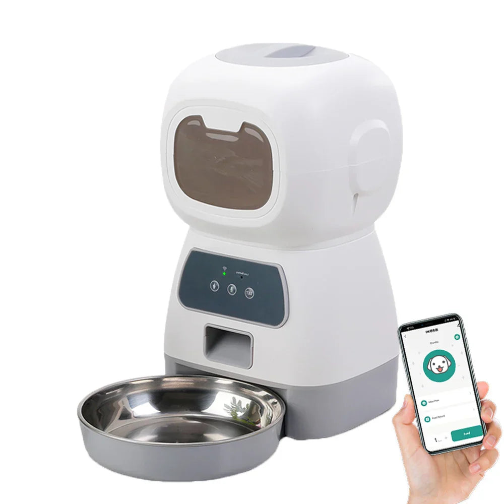 Smart automatischer Futterspender für Hunde & Katzen, Portionenkontrolle, Fütterung per App