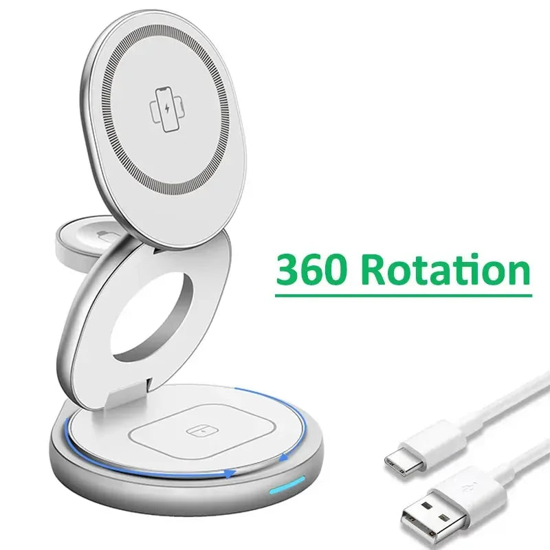 MagCharge 360° – 3-in-1 Rotierende Wireless-Ladestation