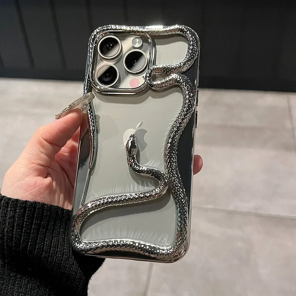 Luxus 3D Schlange elektroplattierte Handyhülle