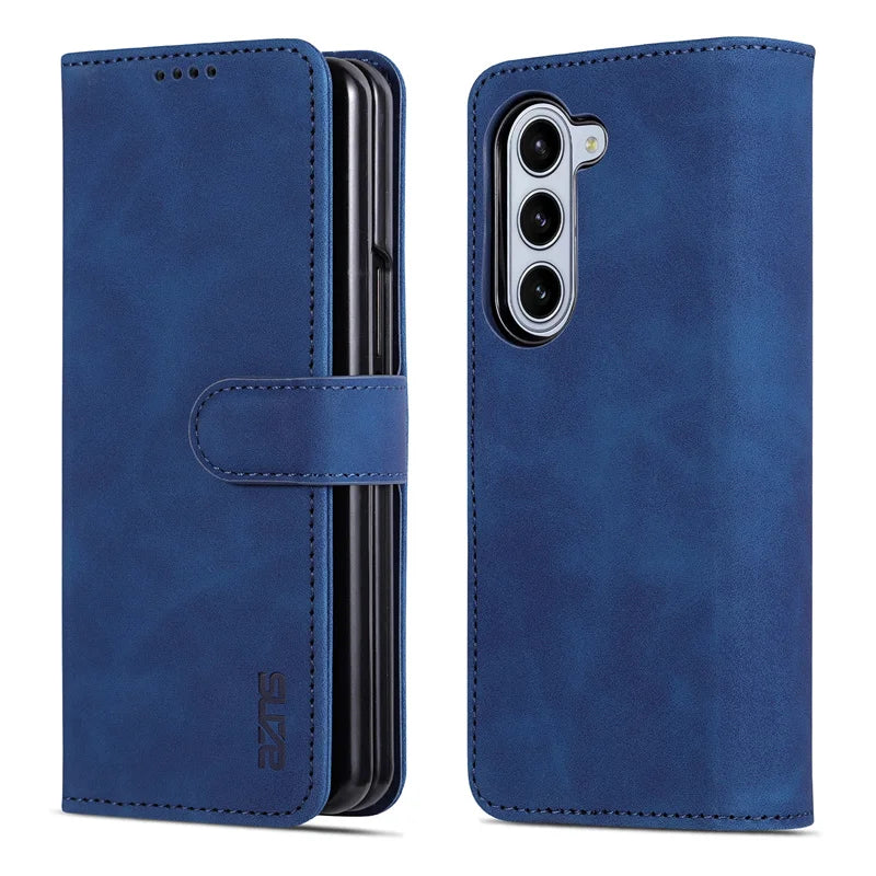 Leder Flip Cover Samsung Z Fold Magnetische Brieftasche Hülle