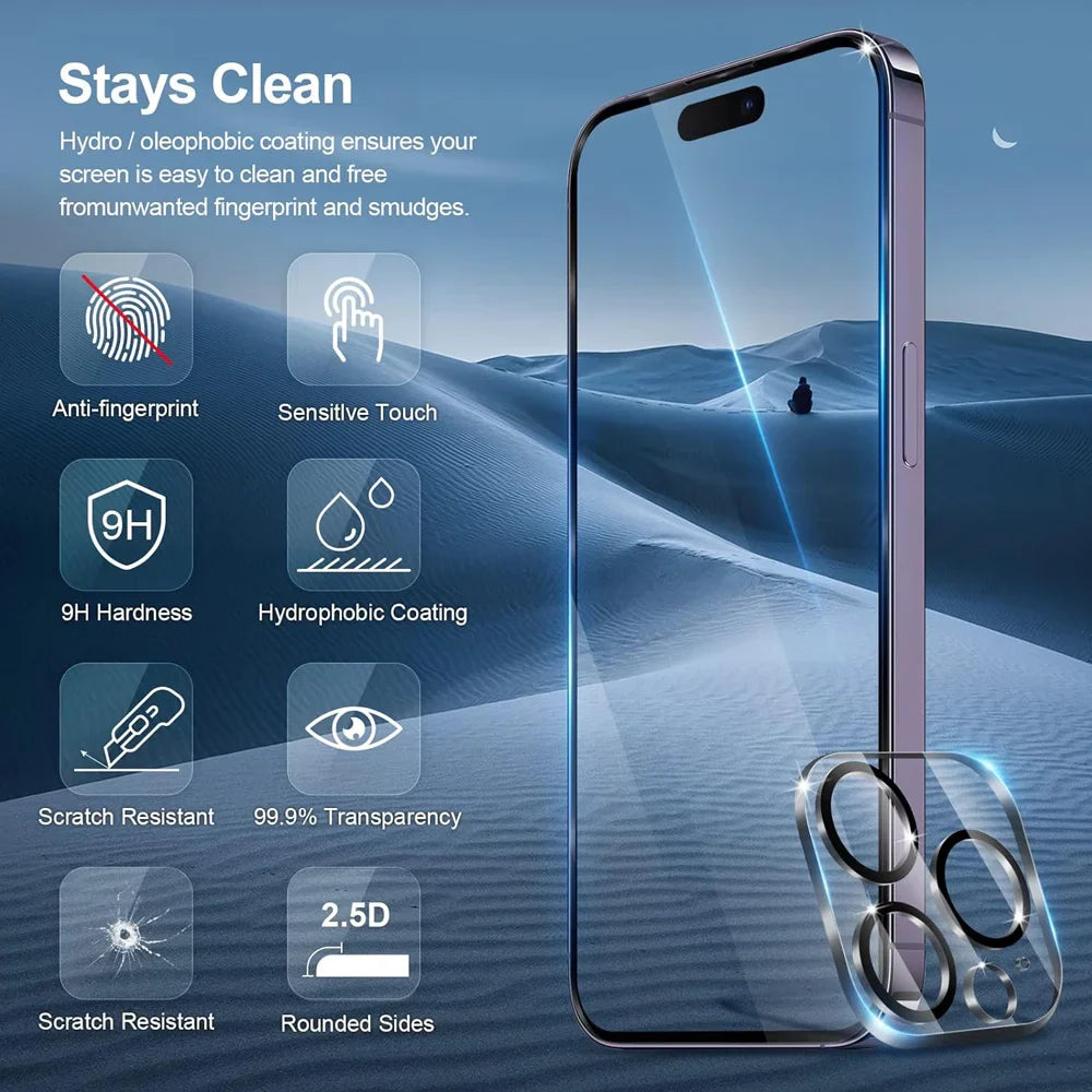HD-Bildschirm-Schutz und Kamera-Objektiv-Folie für iPhone
