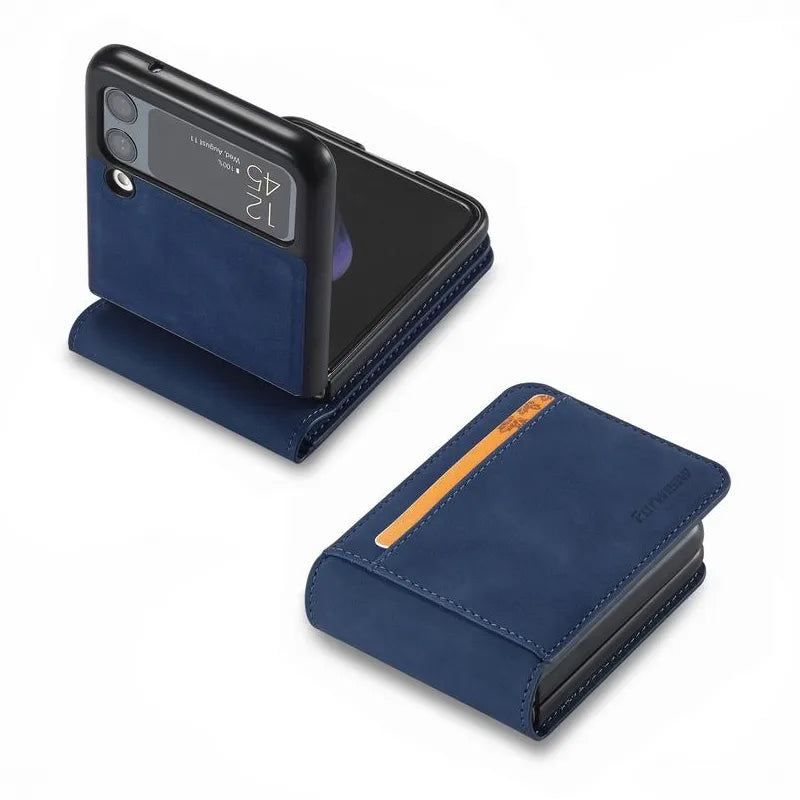 Leder Wallet Case für Karten für Samsung Galaxy Z Flip