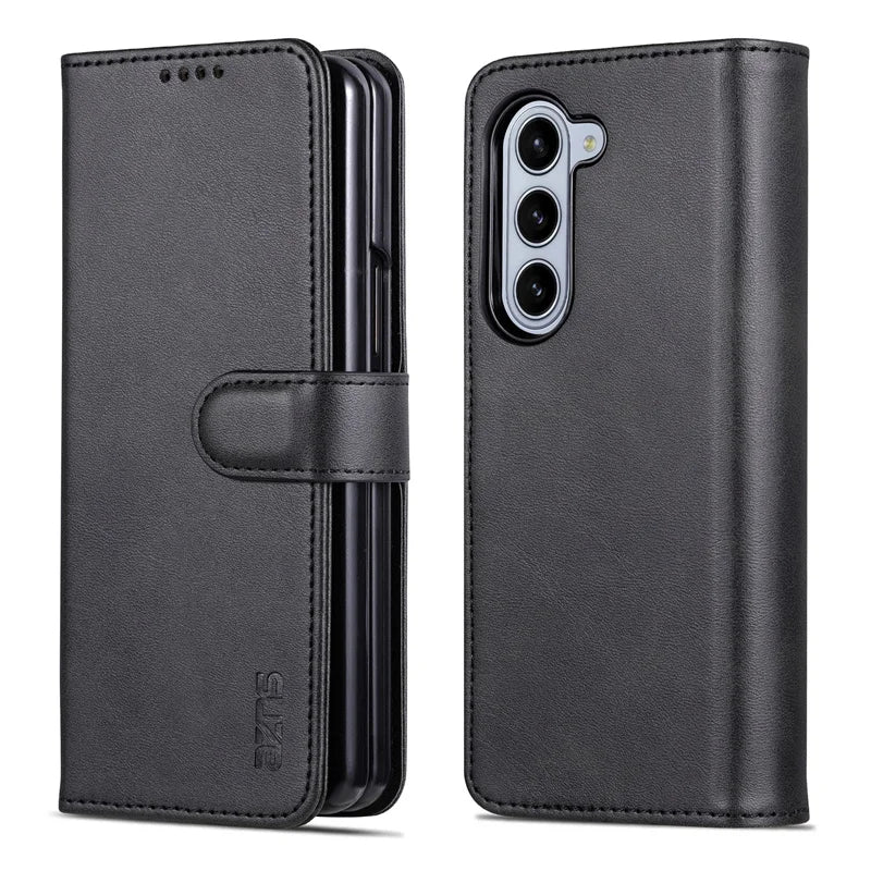 Leder Flip Cover Samsung Z Fold Magnetische Brieftasche Hülle