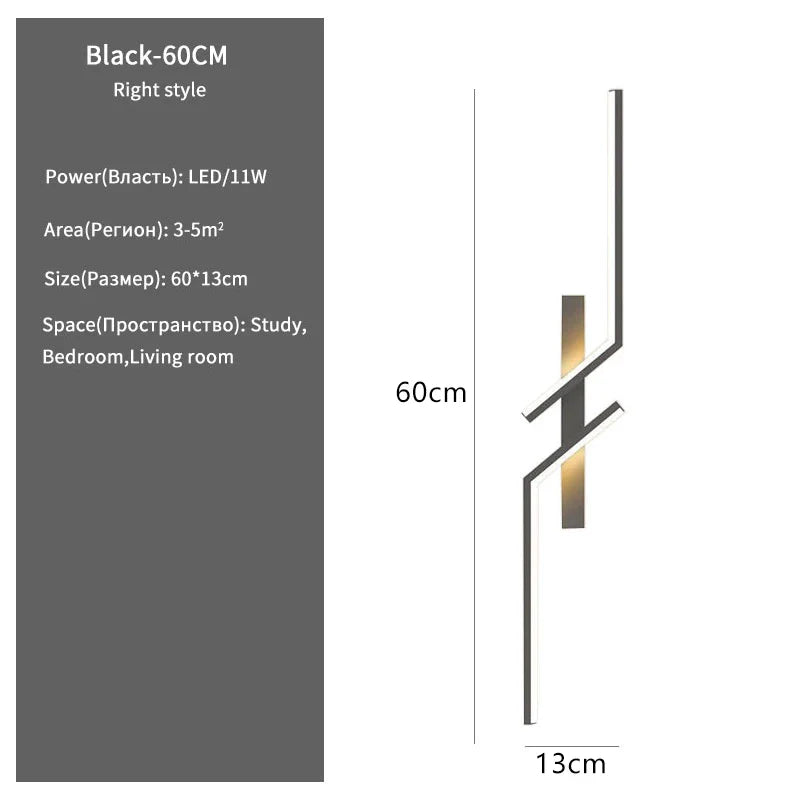 Moderne kreative Streifen-LED-Wandlampe - Minimalistische Schlafzimmer-Nachttischlampe