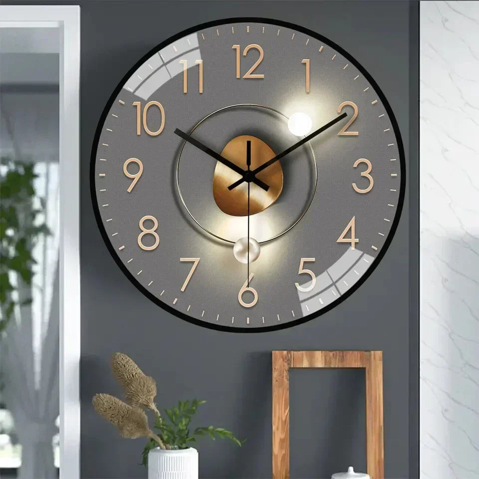 Stille klassische Wanduhr | Nicht-tickendes elegantes Zeitmessgerät für Schlafzimmer und Büro