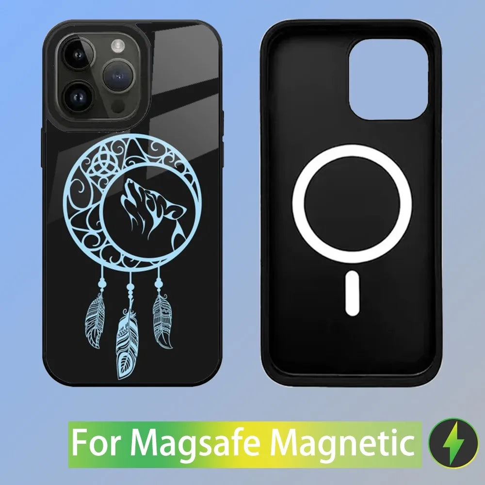 Traumfänger Wolf Magnetische Handyhülle für iPhone