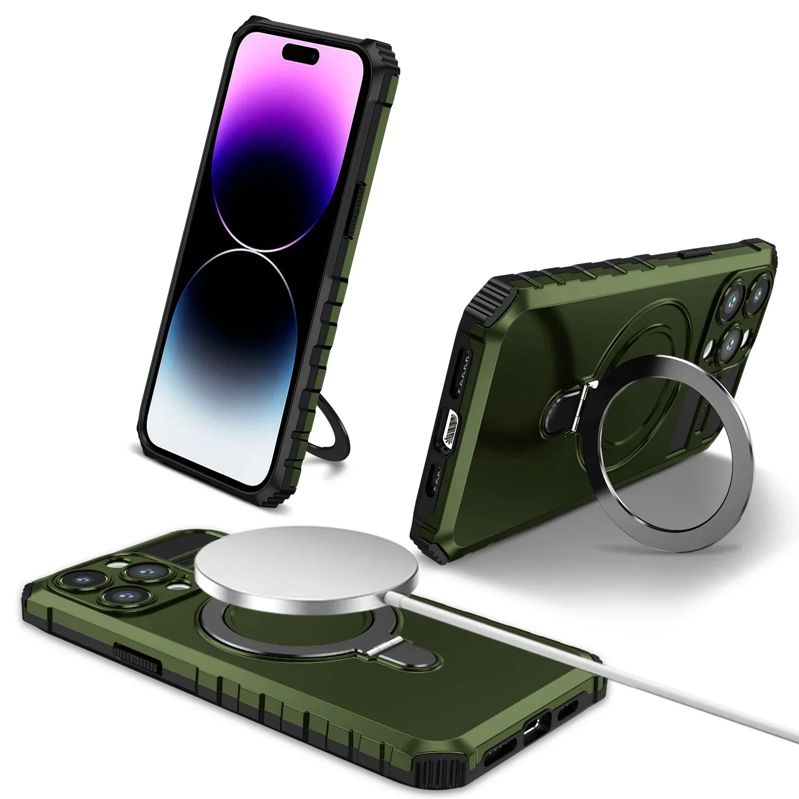 MagSafe iPhone 16/15 Ring Halter Magnetische Stoßfeste Hülle