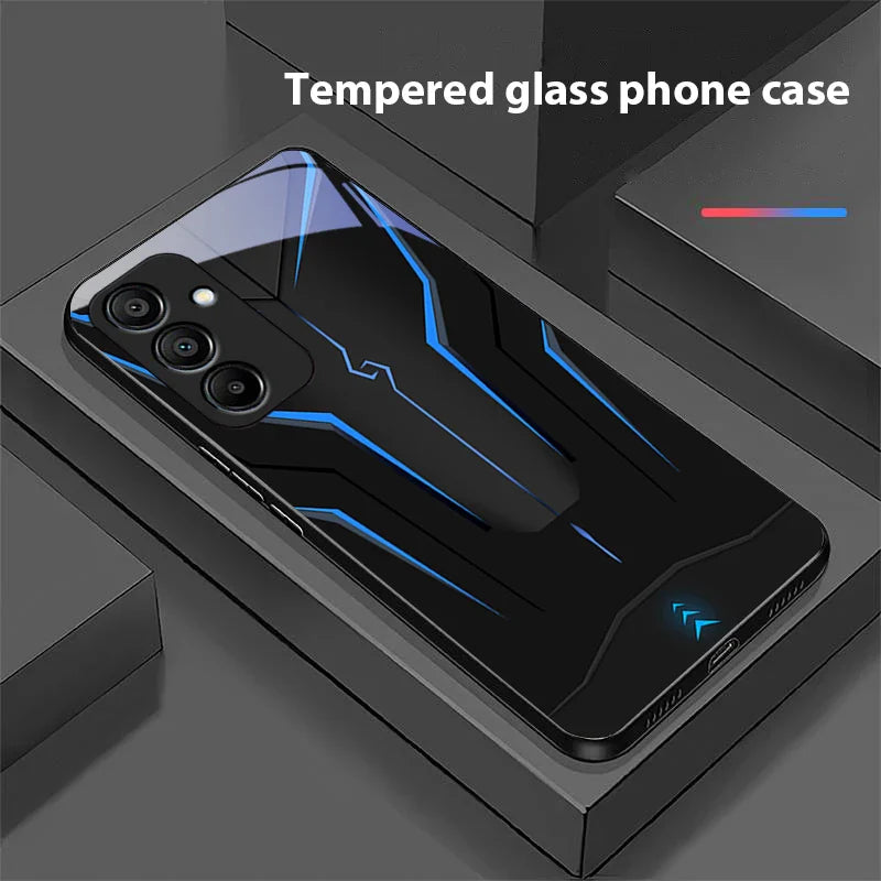 Mechanisches Cool Gelb Tempered Glass Case für Samsung