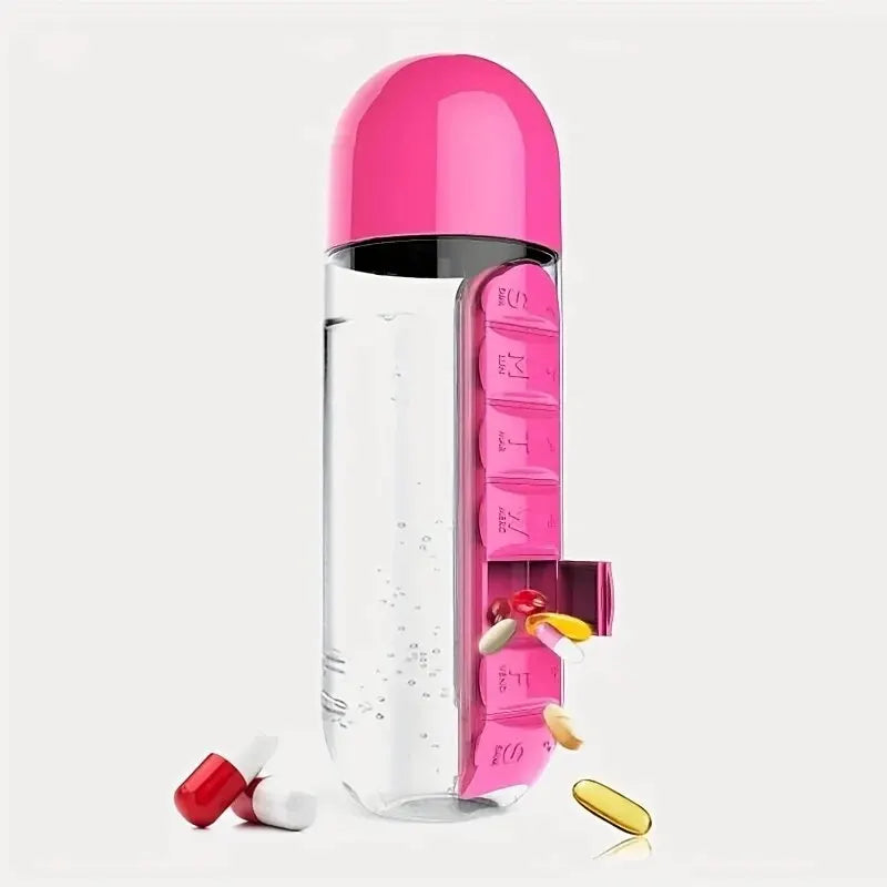 MediBottle - Tragbare Wasserflasche mit integrierter Pillendose