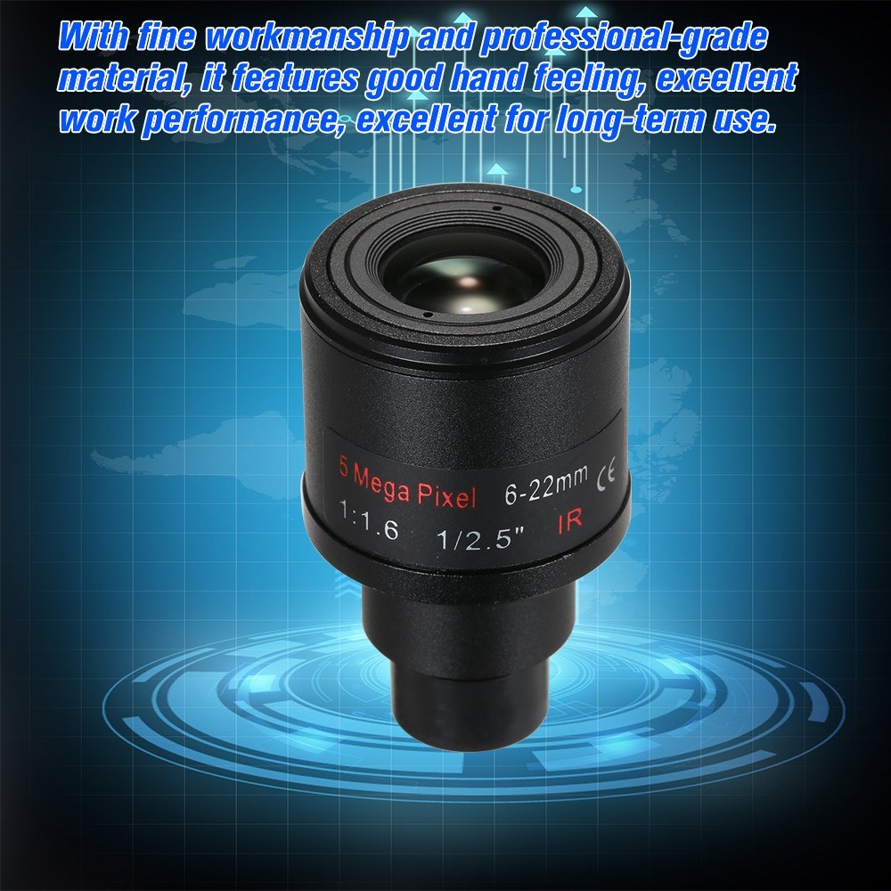 5.0 MP Varifokal 6-22mm Manuelle Fokus Zoom 1/2.5 CCTV Linse für Sicherheitskameras