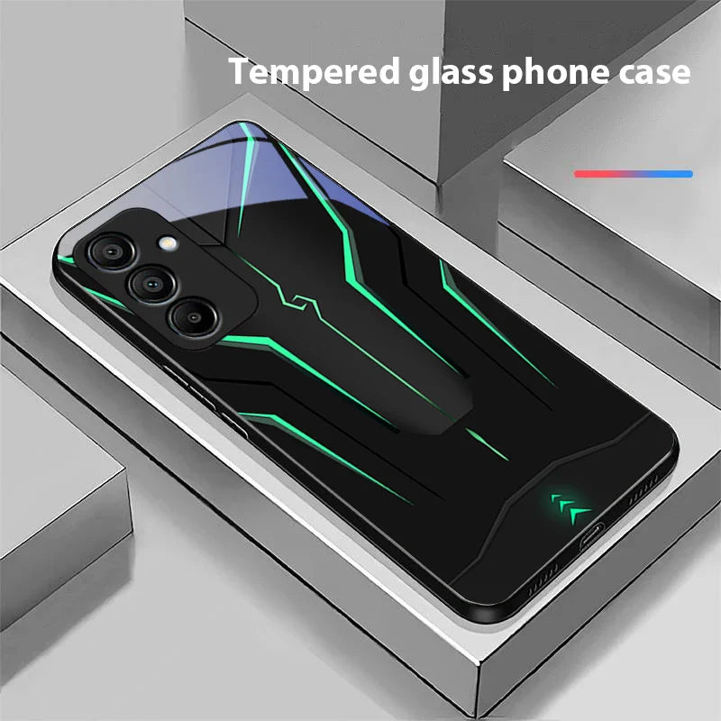Mechanisches Cool Gelb Tempered Glass Case für Samsung