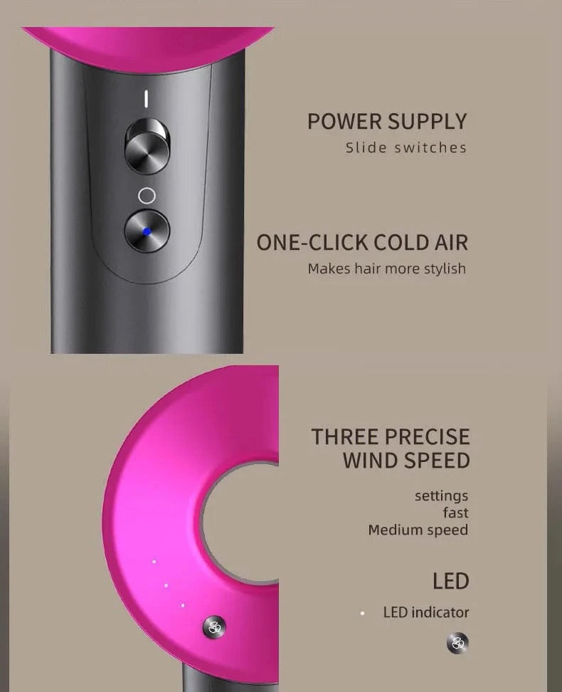 Eleganter 5-in-1 Haartrockner für Professionelles Styling