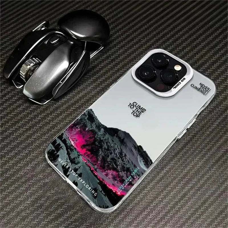 Sunset Peaks Matte Handyhülle – Snow Mountain Plating Hartschale