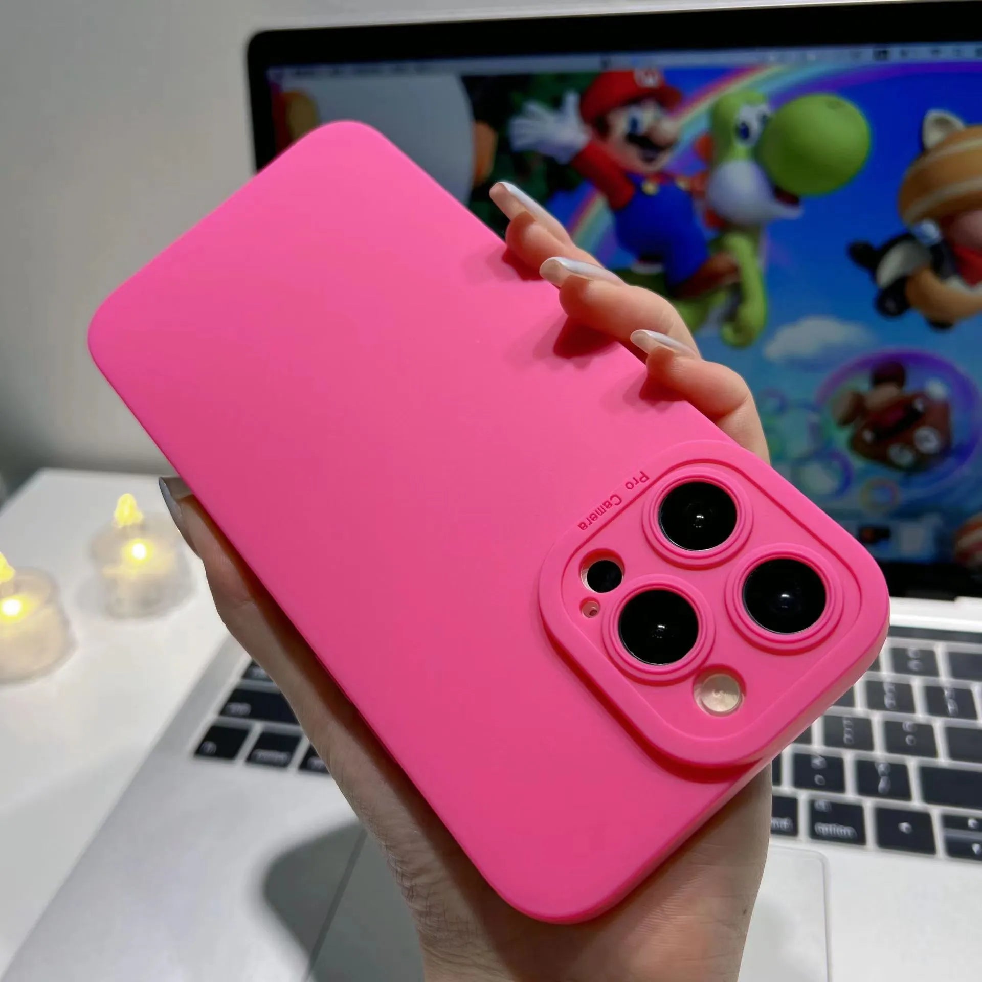 Matte Silikonhülle mit Kameralinse Schutz für iPhone 15 14 13