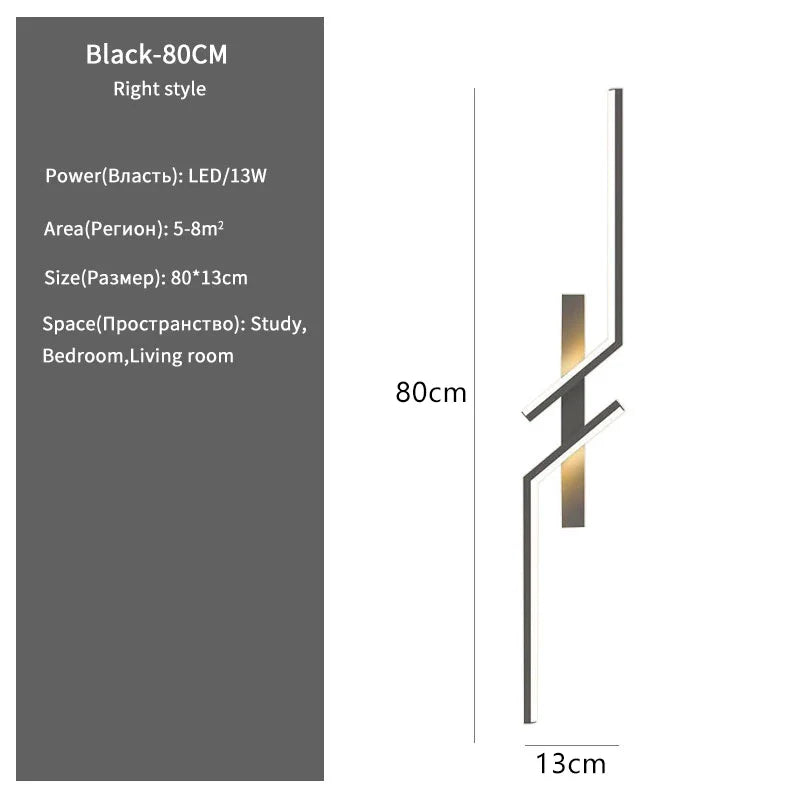 Moderne kreative Streifen-LED-Wandlampe - Minimalistische Schlafzimmer-Nachttischlampe