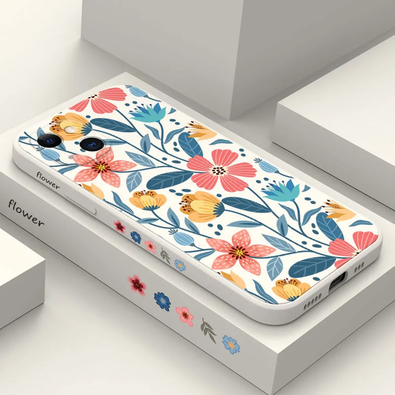 Pflanzen Blume Silikon iPhone Stoßfest Hülle