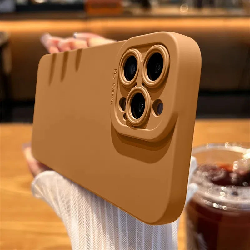 Matte Silikonhülle mit Kameralinse Schutz für iPhone 15 14 13